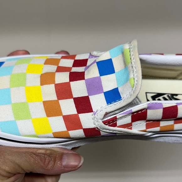 Vans Multicolor Checkered Slip-On Sneakers women’s 7.0 men’s 5.5 - Picture 10 of 11